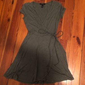 Green wrap dress